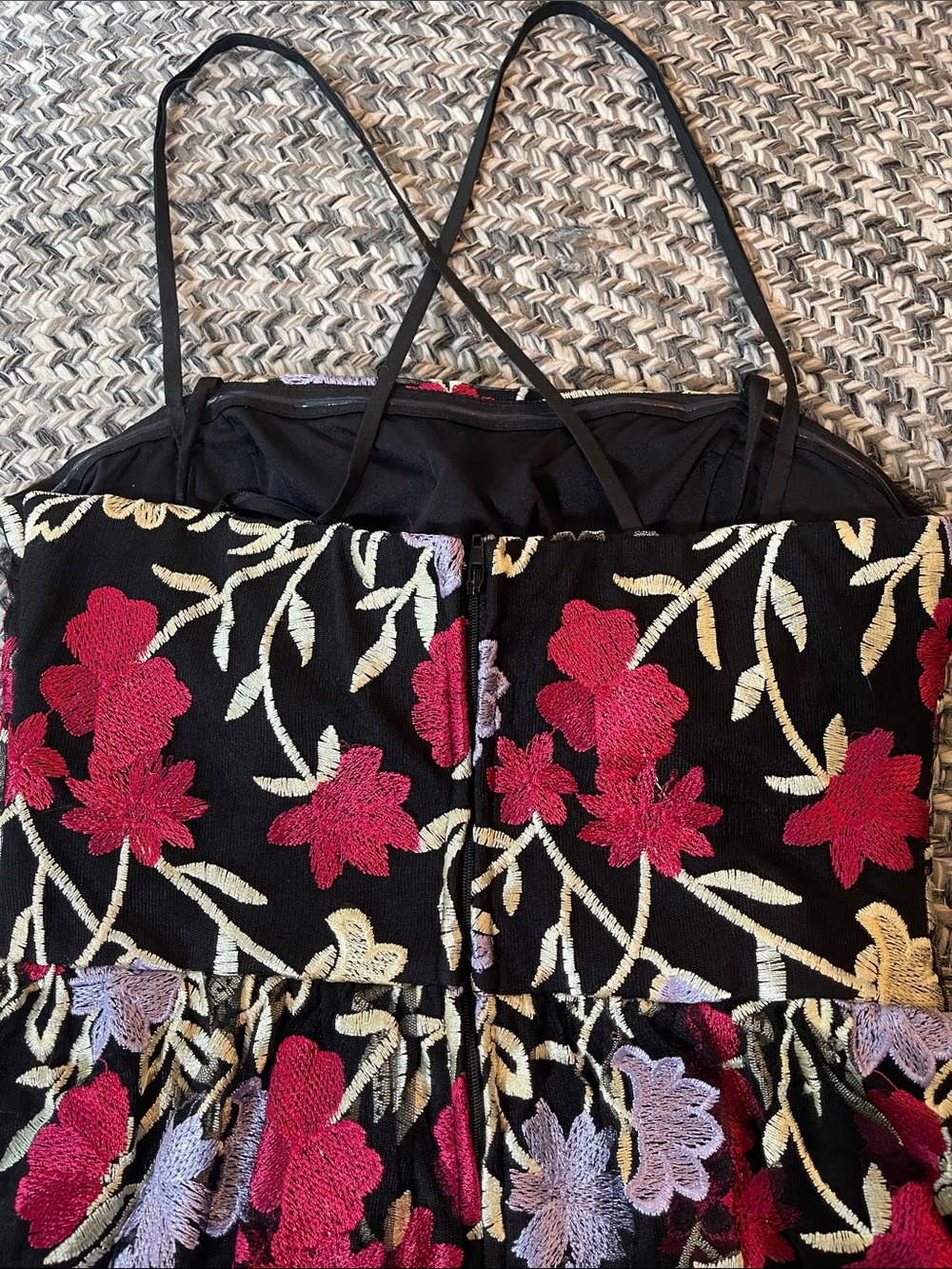 City Studio Black Floral Embroidered Prom Dress - Picture 9 of 10